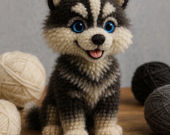 Siberian Husky Crochet Pattern: Amigurumi Dog Guide (PDF Download)