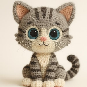 Patrón de amigurumi de gato a crochet: tutorial fácil de gatito (descarga en PDF)