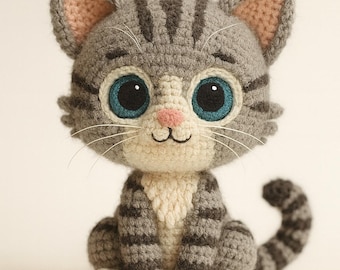 Crochet Cat Amigurumi Pattern, Easy Kitten Tutorial (PDF Download)