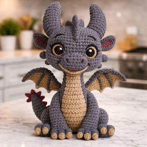 Crochet Dragon Pattern PDF: Beginner Friendly Amigurumi Tutorial image 3
