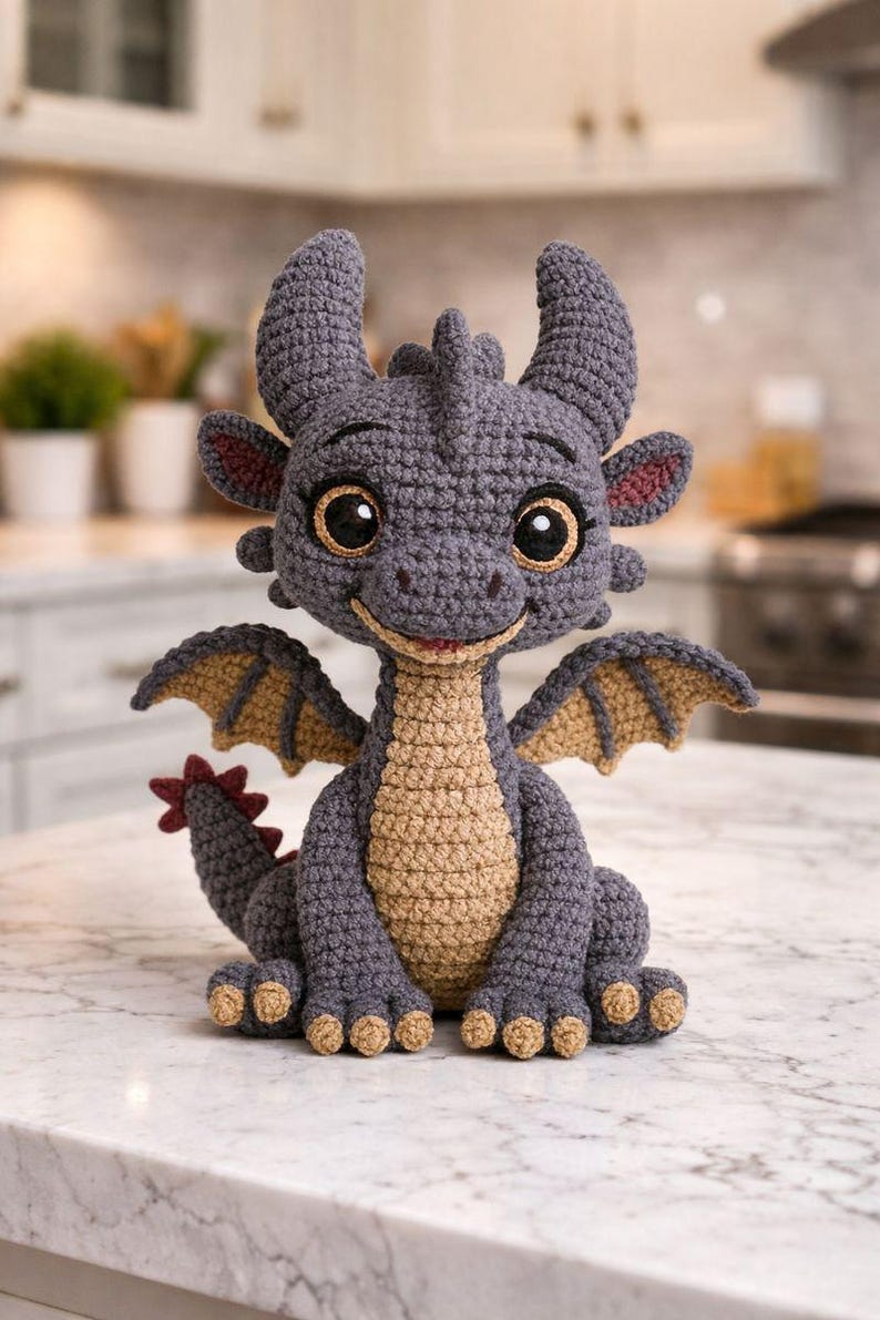 Crochet Dragon Pattern PDF: Beginner Friendly Amigurumi Tutorial image 3