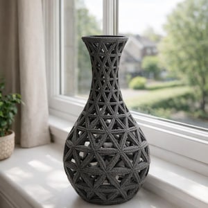 Obsidiangittervas | Geometrisk 3D-utskrivbar heminredning (STL-fil)