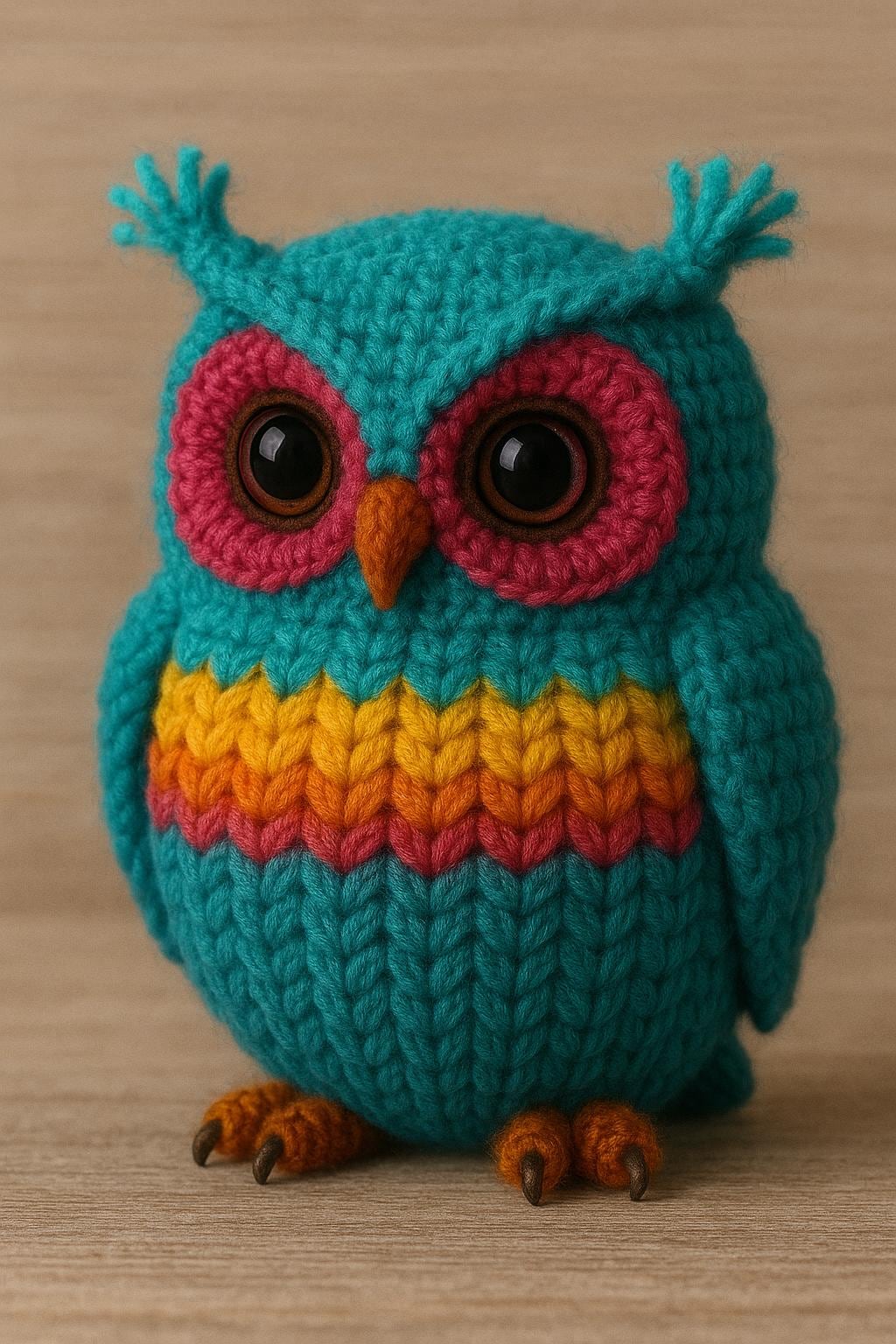 Colorful Crochet Owl Pattern PDF Easy Amigurumi Toy Tutorial for No-Sew Owl Plush DIY Soft Animal Do