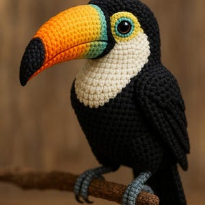 Crochet Toucan Pattern | Beginner Friendly Amigurumi Bird Tutorial | Detailed PDF | DIY Handmade Toy
