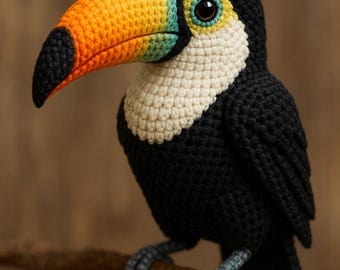 Crochet Toucan Pattern | Beginner Friendly Amigurumi Bird Tutorial | Detailed PDF | DIY Handmade Toy