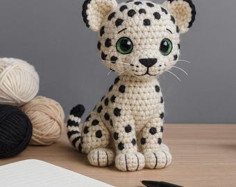 Amigurumi Snow Leopard Häkelanleitung | DIY Stofftier (PDF Nähanleitung)