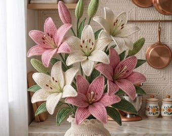 Crochet Lily Flower Pattern | Amigurumi Bouquet DIY (PDF Download)