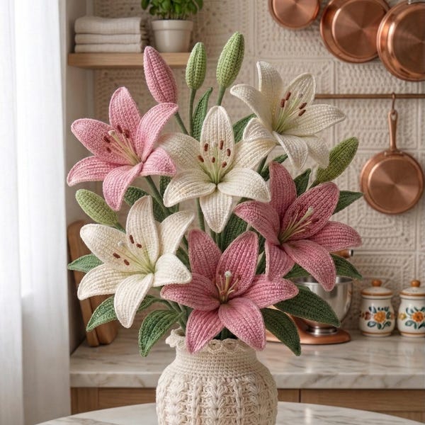Crochet Lily Flower Pattern | Amigurumi Bouquet DIY (PDF Download)
