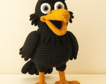 Gehaakt amigurumi-patroon kraai: beginnersvriendelijke pdf-tutorial (digitale download)