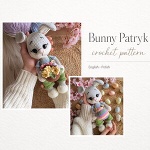 Crochet Bunny Pattern PDF – Easter Bunny Amigurumi, Two Versions, PL/EN