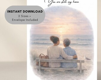 Mother’s Day Card Printable, Sentimental Adult Daughter to Mom, African American mothers, Instant Download