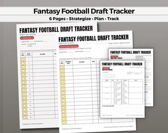 Fantasy Football Draft Tracker, Snake Draft Board (Digital Download)