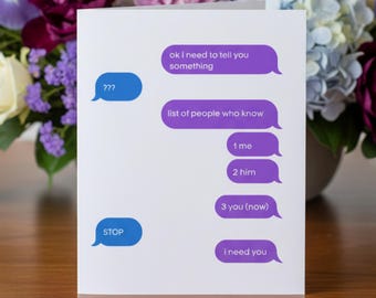 Maid of Honor Proposal Card Printable, Modern Text Message Style, 5x7 Folded Instant Download