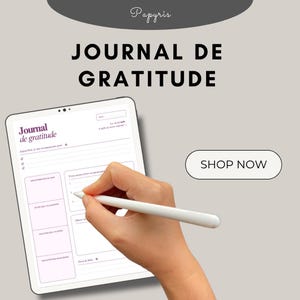 Printable Gratitude Journal - Personal Development Notebook PDF - Minimalist Positive Planner - Well-being & Positive Affirmations