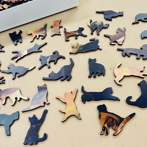 Jigsaw Custom Cat Shapes Wood Photo Puzzle