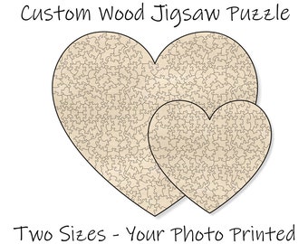 Heart Shaped Wooden Puzzle - Custom Photo Print