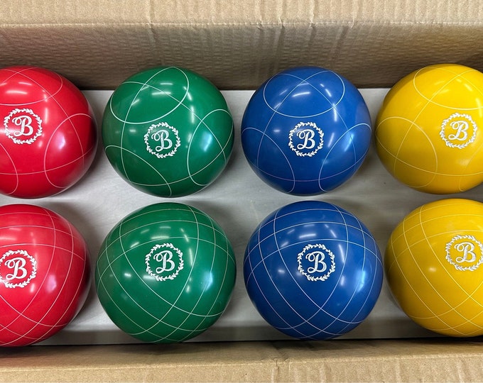 Personalized Bocce Ball Set 100mm Yardgames Premium Outdoor Resin Bocce