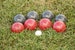 Personalized Bocce Ball Set - 100mm Triumph Competition Red/Black 