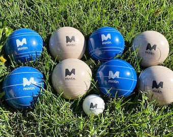 Blue & White - Personalized Bocce Ball Set - 110mm EPCO Tournament Balls