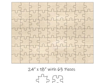 Large Piece Guest Book Wood Puzzle - 24 x 18 with 63 or 108 Pieces