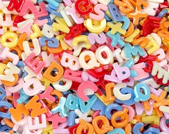 Kawaii Alphabet Cabochon Mix | Mini Resin Letter Charms for Crafts, Jewelry, Nail Art & Decoden