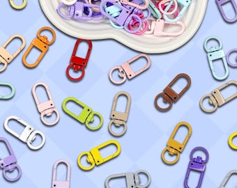 Glossy Enamel Swivel Clasps | Colorful Metal Lobster Clips for Keychains, Lanyards & Charms