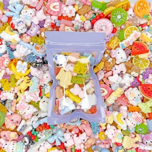 Kawaii Cabochons Grab Bag | Random Flatback Bulk Resin Charms for Decoden & Craft Projects