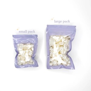 Pearl bead mix: glossy white acrylic beads and charms for kawaii decoden, phone strap beads, DIY jewelry