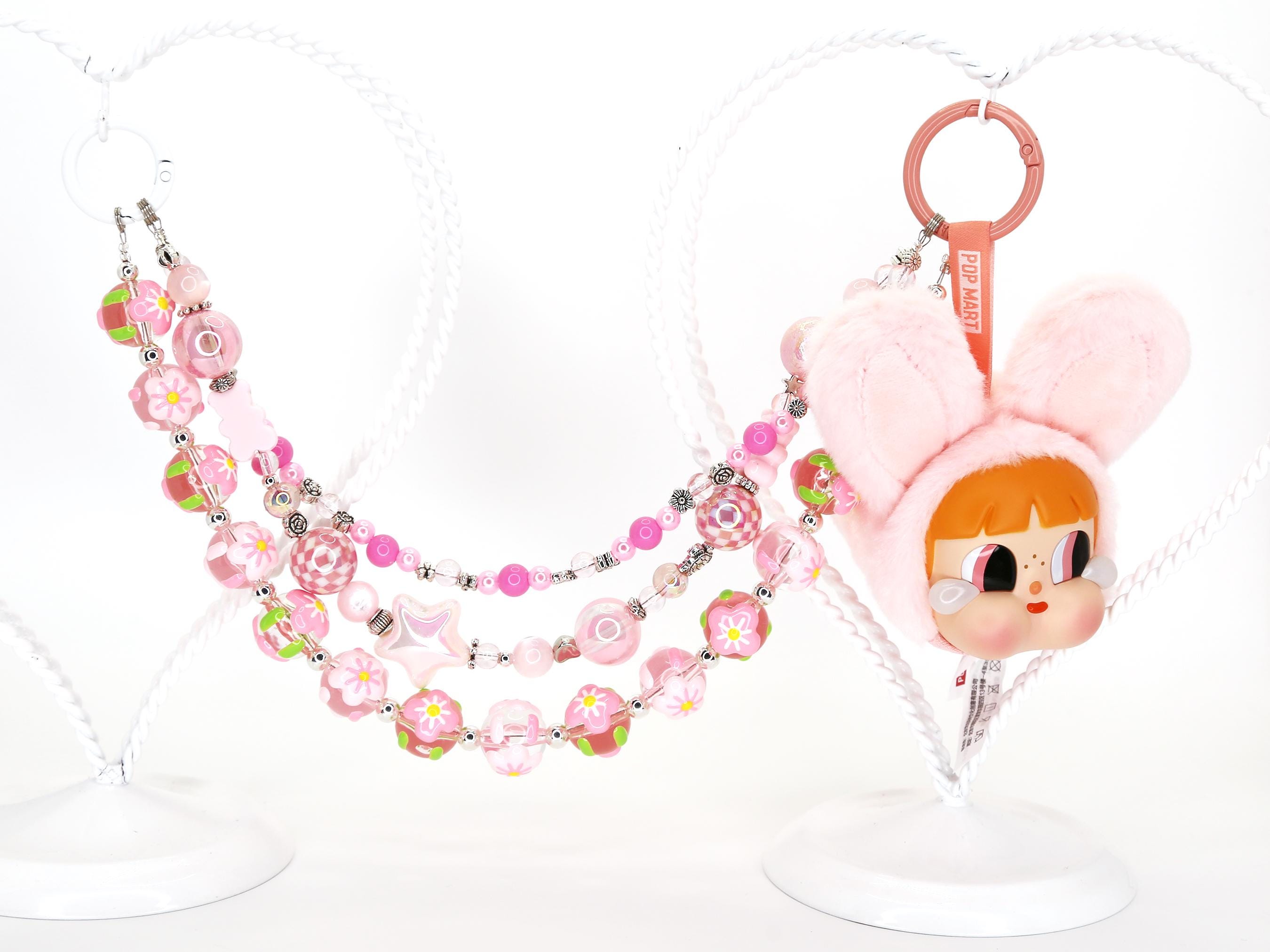Crybaby Bunny Blossom Bag Charm – Beaded Powerpuff Girls