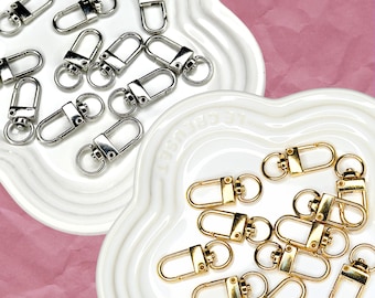 Swivel Lobster Clasps | Silver or Gold Metal Hardware Clips for Keychains, Lanyards & Charms