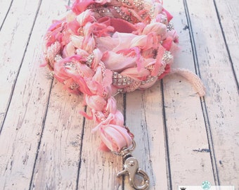 Handmade Pink Sparkly Dog Leash: Rhinestone Wedding Lead