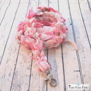 Handmade Pink Sparkly Dog Leash: Rhinestone Wedding Lead