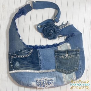 Pet Sling Dog Purse Carrier Patchwork Denim Rhinestones - Etsy