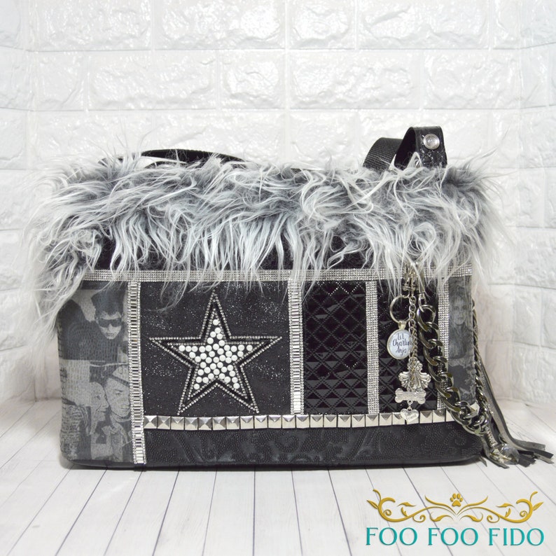 Star, Dog Carrier Purse, Designer, Dog Bag, Fancy, Dog Purse, Pet Travel, Pet Carrier, Luxury Bag, Rock N' Roll Star by Foo Foo Fido image 2