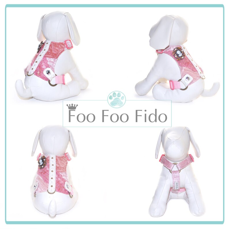 Pink Plaid Fabric Designer Dog Harness Dress Choke Free Etsy 日本