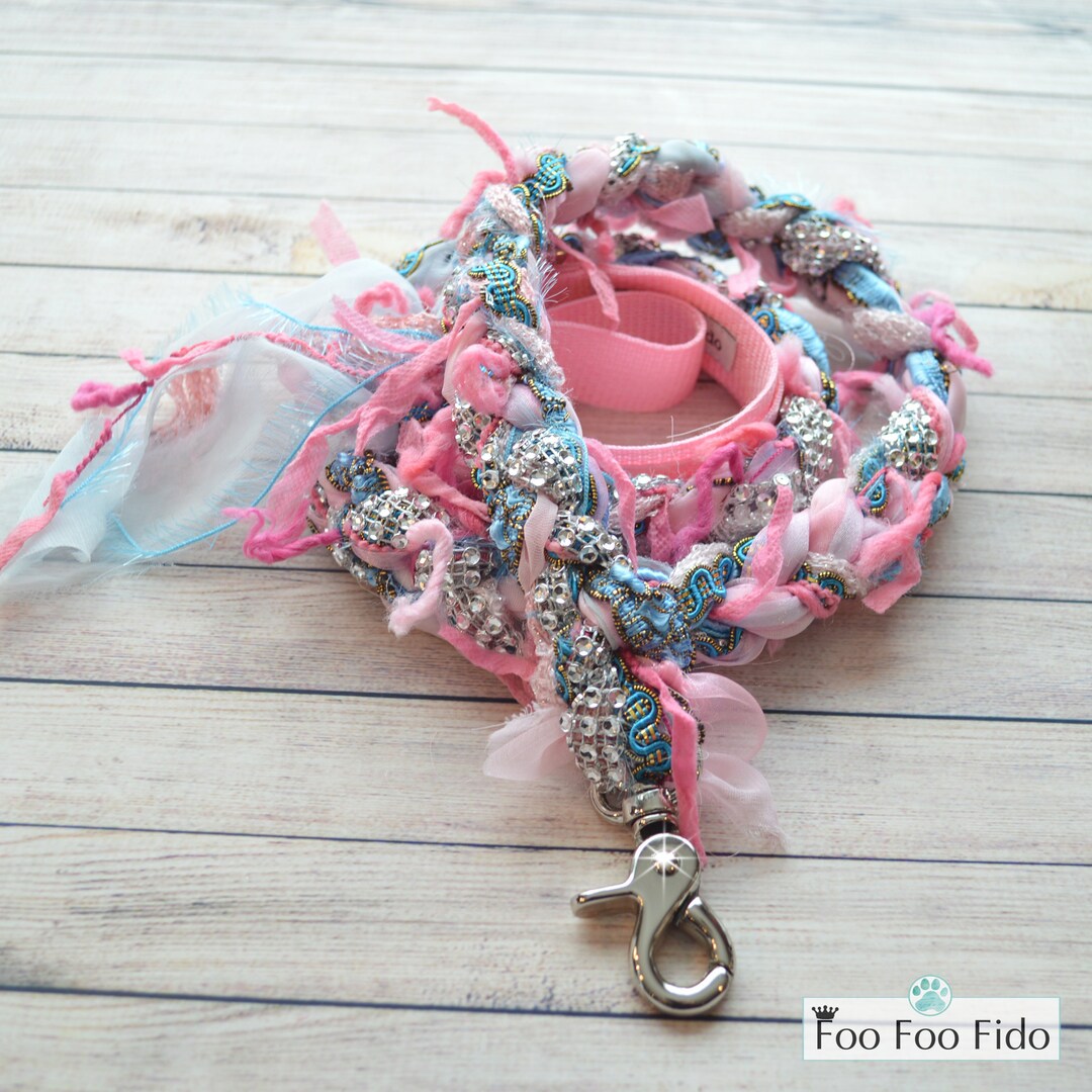 Fancy Dog Leash
 Fancy Dog Leash Pink and Blue Lead Girl Dog Leash by Foo Foo Etsy