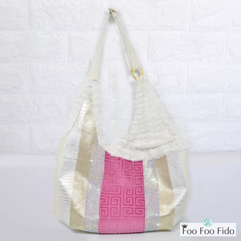 Fancy Dog Sling Bag Pink Ivory Gold Leather Designer Etsy