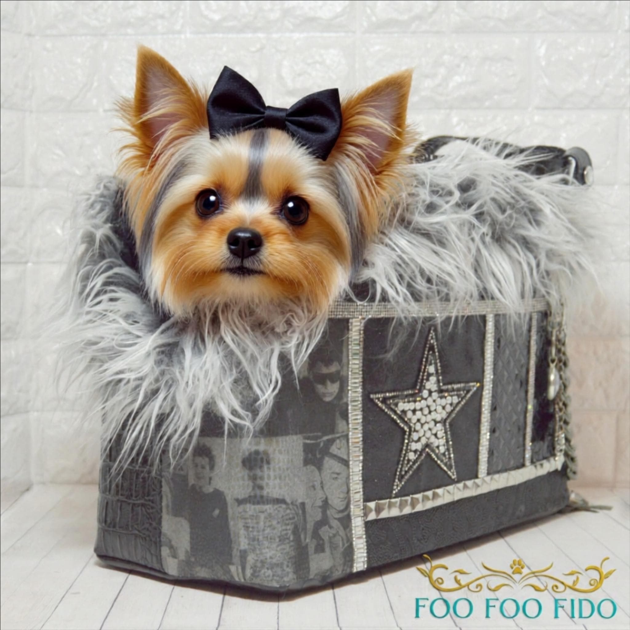 Rock N' Roll Star Dog Carrier * Luxury Faux Leather Studded Pet Tote