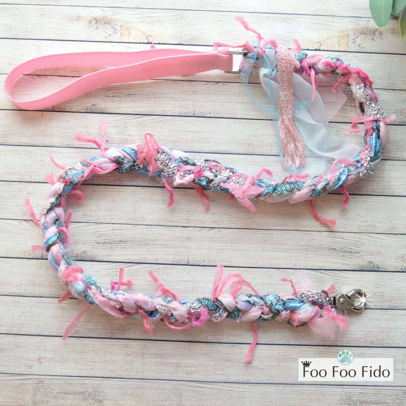 Fancy Dog Leash Pink and Blue Lead Girl Dog Leash by Foo Foo Etsy
