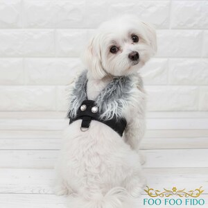 Faux Fur Step-In Dog Harness – Gray Vest, Choke-Free Design