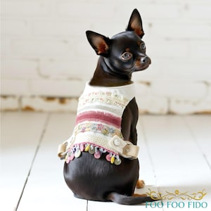 Shabby Chic Lace Dog Harness | Handmade Cotton Vest, Choke-Free