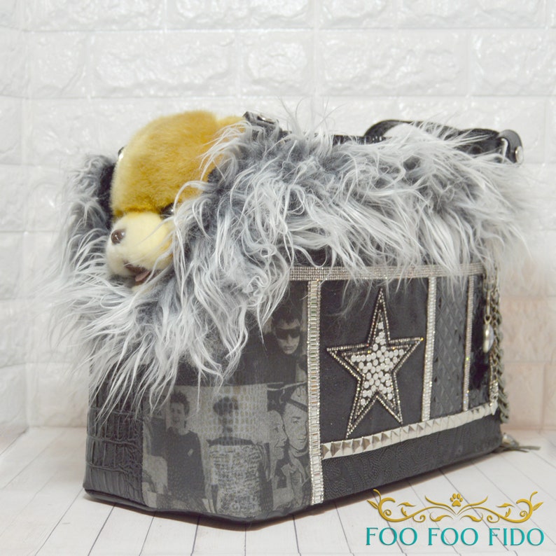 Star, Dog Carrier Purse, Designer, Dog Bag, Fancy, Dog Purse, Pet Travel, Pet Carrier, Luxury Bag, Rock N' Roll Star by Foo Foo Fido image 3