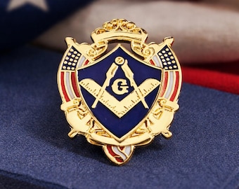 America 250 Commemorative Masonic Lapel Pin – Patriotic Freemason Gift, American History Anniversary Pin