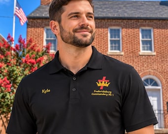Personalized Knights Templar Polo – Custom Commandery Name & Number – Cross and Crown Embroidered York Rite Shirt