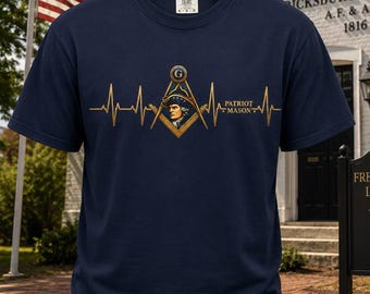 Patriot Mason Heartbeat Shirt – Freemason Pride, American Heritage & Brotherhood Apparel | Comfort Colors 1717