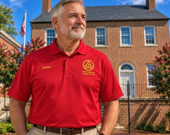 Personalized Royal Arch Masons Polo – Custom Chapter Name & Number – Triple Tau Embroidered Polo – York Rite Gift