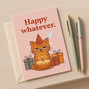 Gato de aniversário mal-humorado