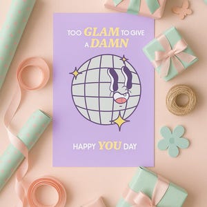 Carte d'anniversaire disco glamour