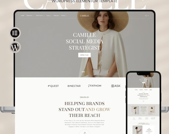 Camille WordPress Theme | Elementor Website Template for Marketing Agencies, Coaches & Creatives