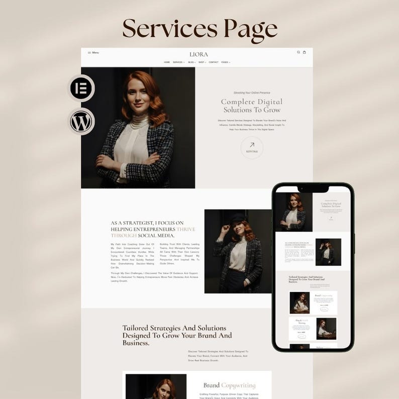 Tema de WordPress Liora / Plantilla web Elementor para coaches, bloggers y sitios web de negocios imagen 4